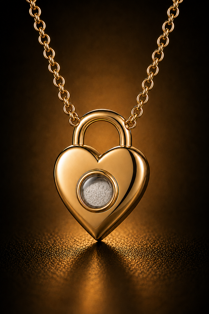The Devotion Pendant — solid hallmarked gold memorial pendant