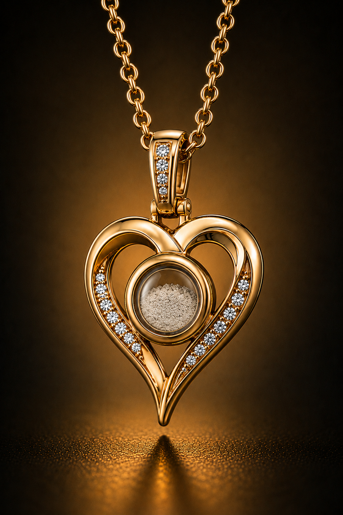 The Forever Pendant — solid hallmarked gold memorial pendant